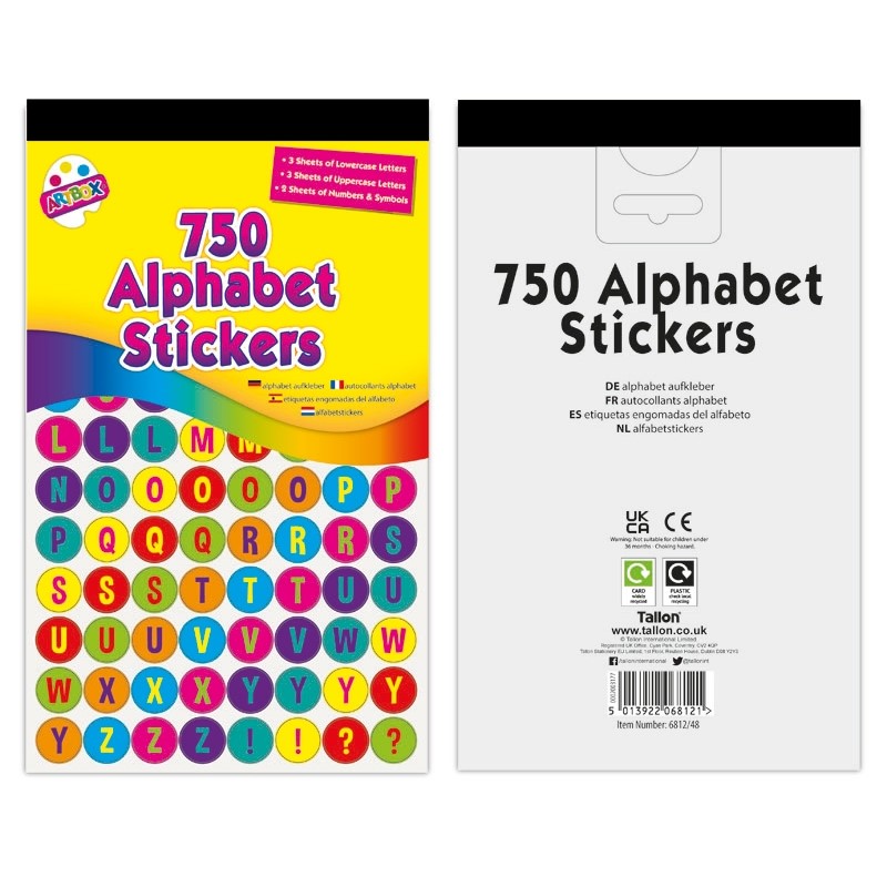 Art Box Learning Alphabet Numbers Stickers
